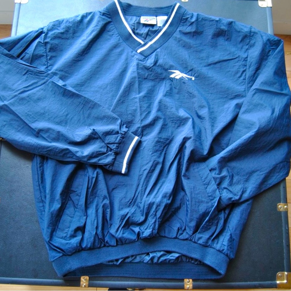 Vintage Reebok Blue Swishy Pullover Size: Large